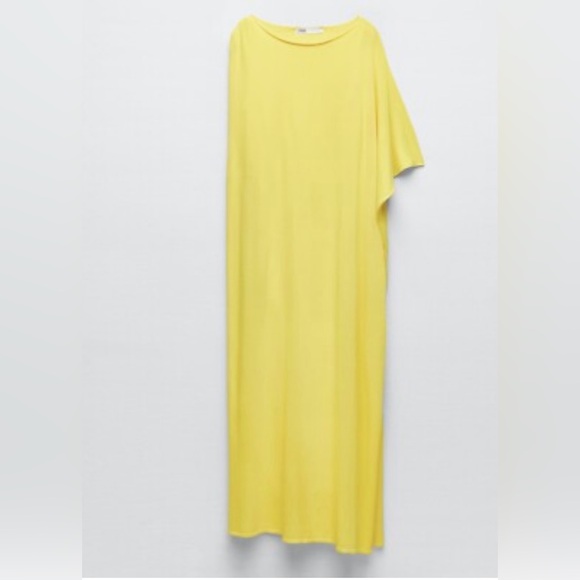 Zara unique long knit cape dress- size L NWT - Picture 3 of 10